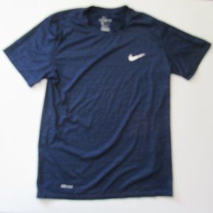 Nike Men's Short Sleeve Athletic Cut Navy Dri Fit Running Athletic Tee T-shirt